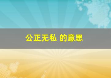 公正无私 的意思